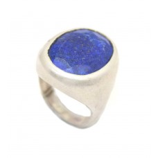 Women's Ring Traditional 925 Sterling Silver Blue Lapis lazuli Gem Stone A 235